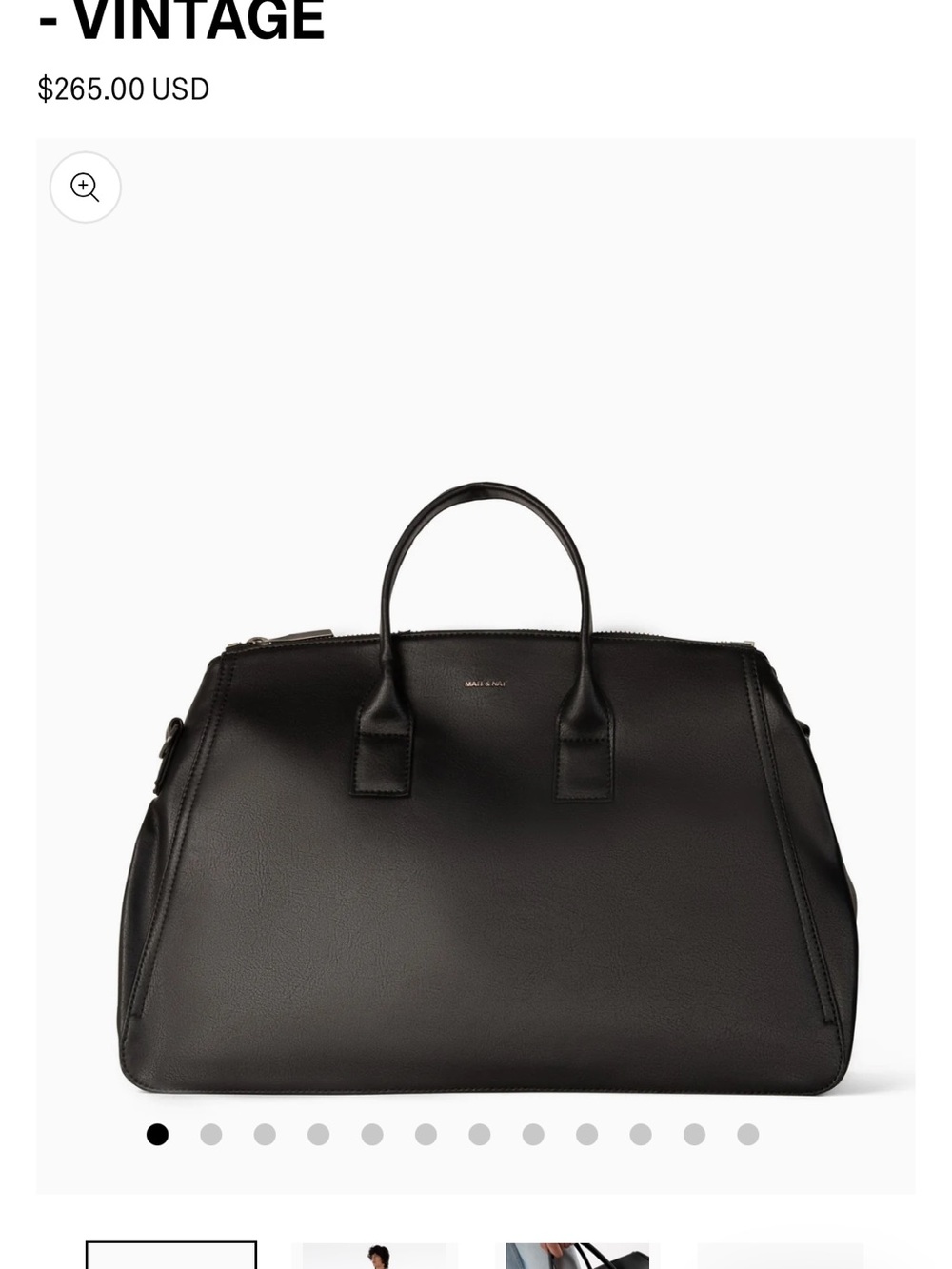 Matt & Nat Dark Green Tote Bag with Removable Strap